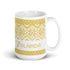 Snowflake Knitting Mug, Handpainted Yarn Mug, coffee and knitting mug, Yarn lover gift, knitter gift, knitter gift, knit gift, yarngift